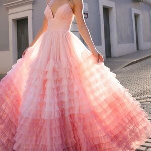 Pink ombré prom dress